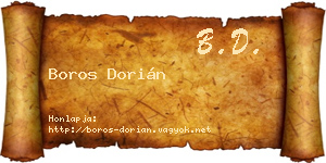 Boros Dorián névjegykártya